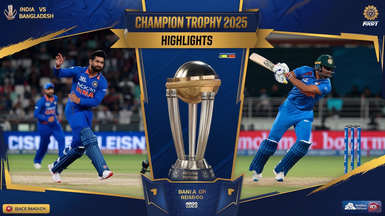 India Vs Bangladesh Champion trophy 2025 Highlights—Match 2 | IND vs BAN Cricket Match Updates